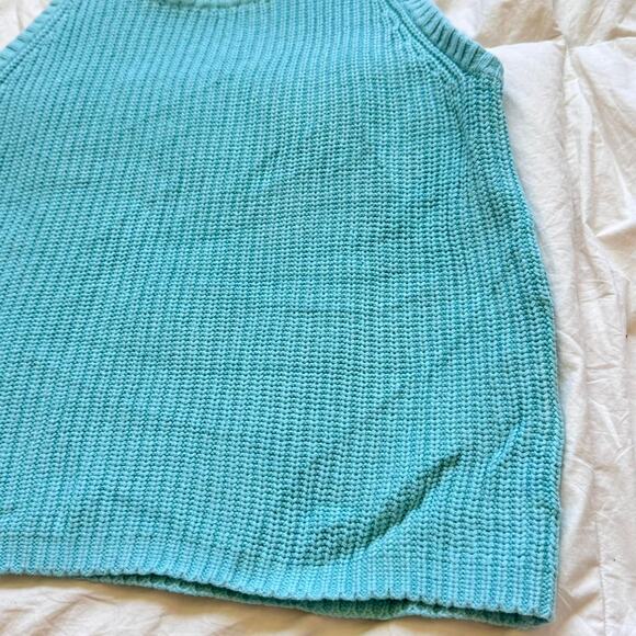 525 america blue Knit sleeveless top womens sz s cotton beachy coastal resort - Picture 5 of 8